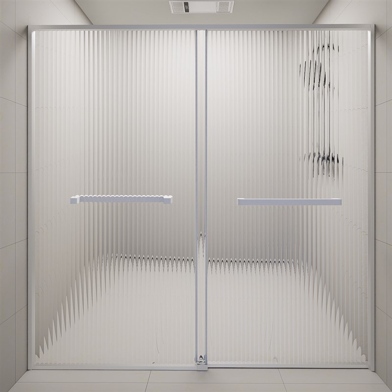 淋浴房一字型移门缓冲推拉卫生间干湿分离玻璃隔断浴室洗澡无障碍