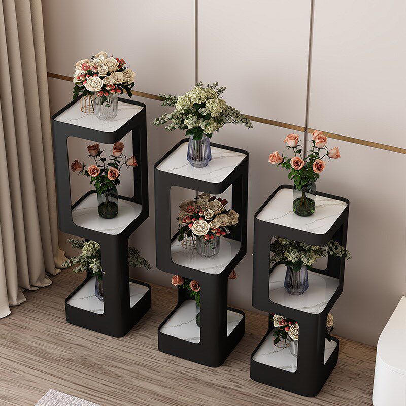 落地式花架阳台窗台拓展架造型自然角落造景一体靠墙搁物架多层