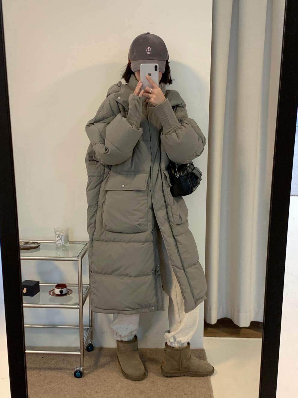 孕妇装羽绒服中长款过膝冬装加厚宽松时尚女2024大衣棉袄外套洋气