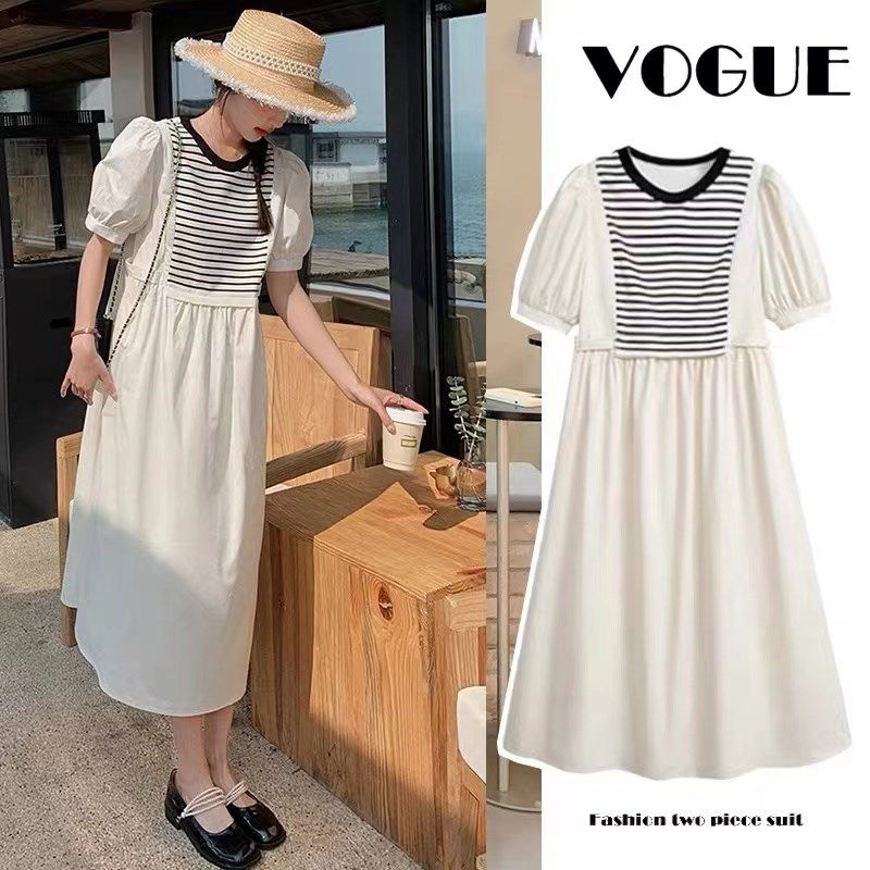 孕妇装连衣裙女2024新款条纹拼接裙子宽松大码显瘦过膝中长款夏装,孕妇装/孕产妇用品/营养,连衣裙,淘宝优惠券,粉丝福利购,淘宝优惠卷