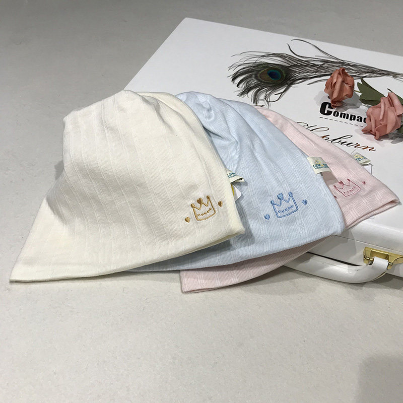 领趣月子帽春秋冬季双层棉保暖时尚刺绣十分爱产妇帽防风待产用品