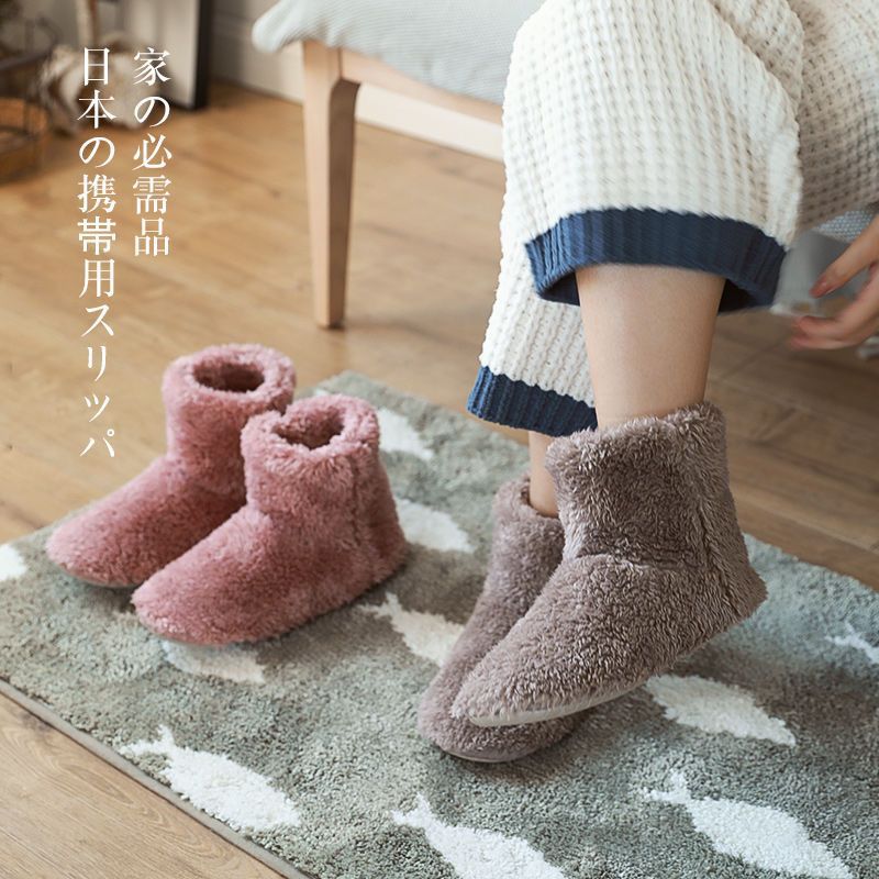 冬天暖脚神器高筒棉拖鞋女毛绒保暖室内靴子男静音机洗包跟月子鞋