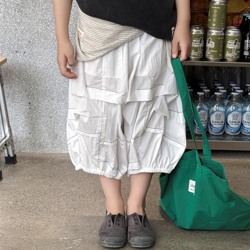儿童裤子2025新款夏男孩休闲百搭短裤男童韩版洋气宽松七分灯笼裤