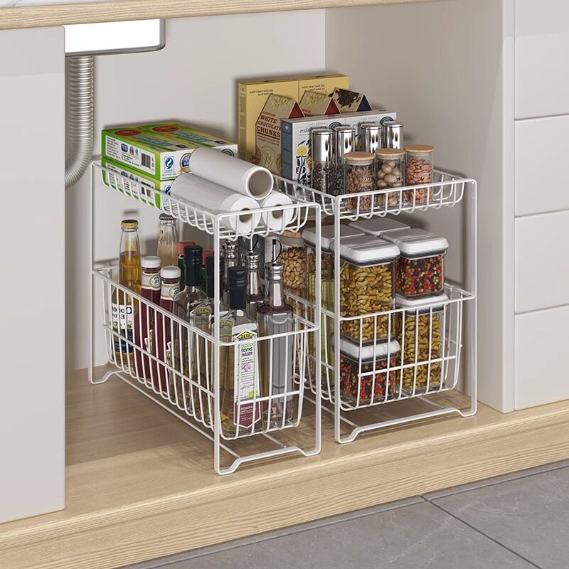 厨房下水槽置物架窄双抽屉多层隔板置物架收纳层架整体橱柜内拉篮,厨房/烹饪用具,厨房置物架/置物柜/角架,淘宝优惠券,粉丝福利购,淘宝优惠卷
