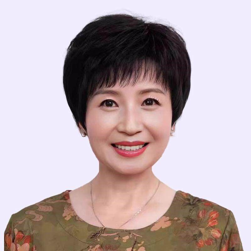 中老年妈妈款假发全头套女士真发真人发丝化疗光头薄款自然微卷发