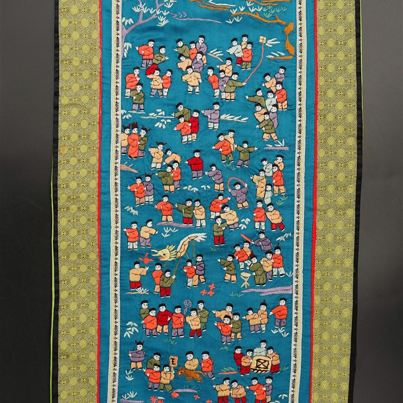 婚庆手工绣e品老绣片绣花京绣手工刺绣装饰画百子图福喜字布料包图片