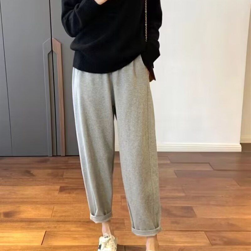 孕妇运动裤春秋萝卜老爹裤大码春季薄款直筒休闲裤宽松显瘦哈伦裤