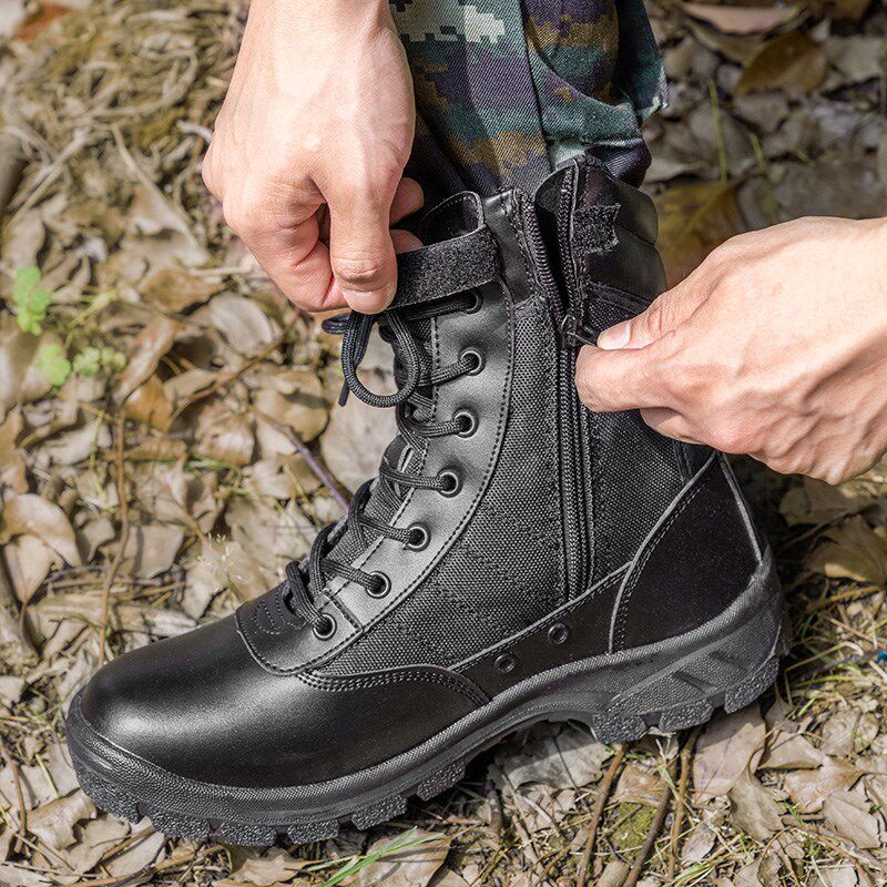 战术靴男夏季透气k作战靴超轻徒步鞋防滑耐磨靴登山靴拉链军训练