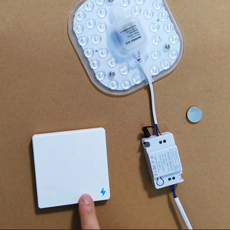 无线遥控开关220v面板免布线白色随意贴双控家用led智能灯光照明