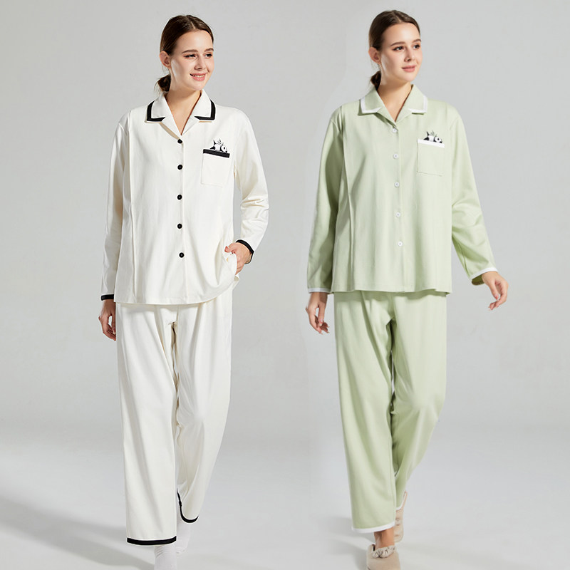 纯棉月子服产後秋冬怀孕期家居服套装E大尺码孕妇睡衣哺乳产妇哺