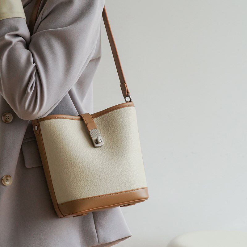 小众设计包包女2024新款高级z感精致撞色水桶包通勤百搭手提单肩,箱包皮具/热销女包/男包,水桶包,淘宝优惠券,粉丝福利购,淘宝优惠卷