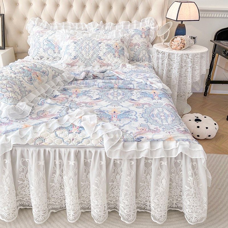 2025新款凉感丝可拆卸床裙夏被四件套夏O季薄被子可机洗床罩式,床上用品,乳胶席,淘宝优惠券,粉丝福利购,淘宝优惠卷