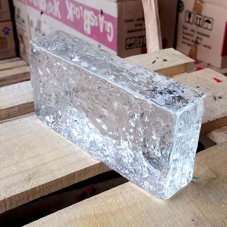 超白长方形实心j玻璃砖水晶砖冰影纹隔断装饰墙透光外墙客厅装饰