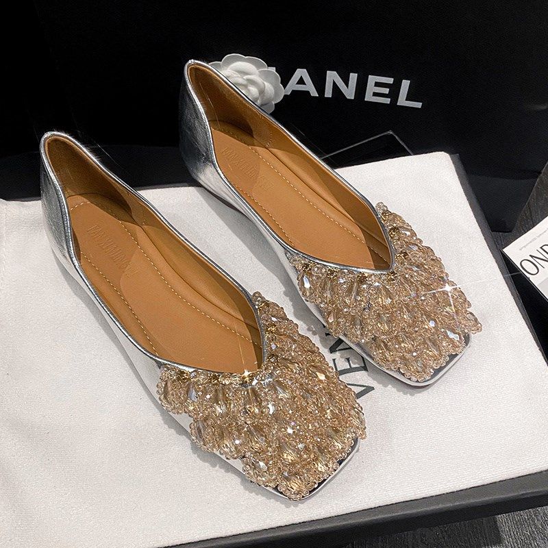 百搭方头晚晚鞋方跟春秋季瓢鞋平底鞋软J底皮豆豆女鞋气质浅口单,女鞋,浅口单鞋,淘宝优惠券,粉丝福利购,淘宝优惠卷