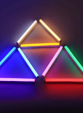 彩色灯管t5led一体红蓝紫黄绿色C灯带荧光rgb有色霓虹发光氛围长