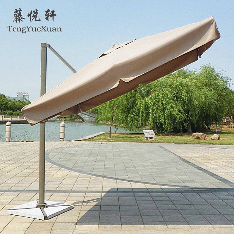 户外庭院遮阳伞酒店度假村罗马伞沙滩保安岗亭露台方形防水晒侧立