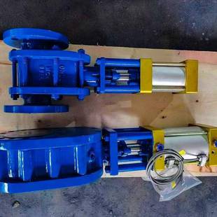 阀门气动陶瓷双闸板阀Z644TC 10C陶瓷灰仓泵出进料耐磨