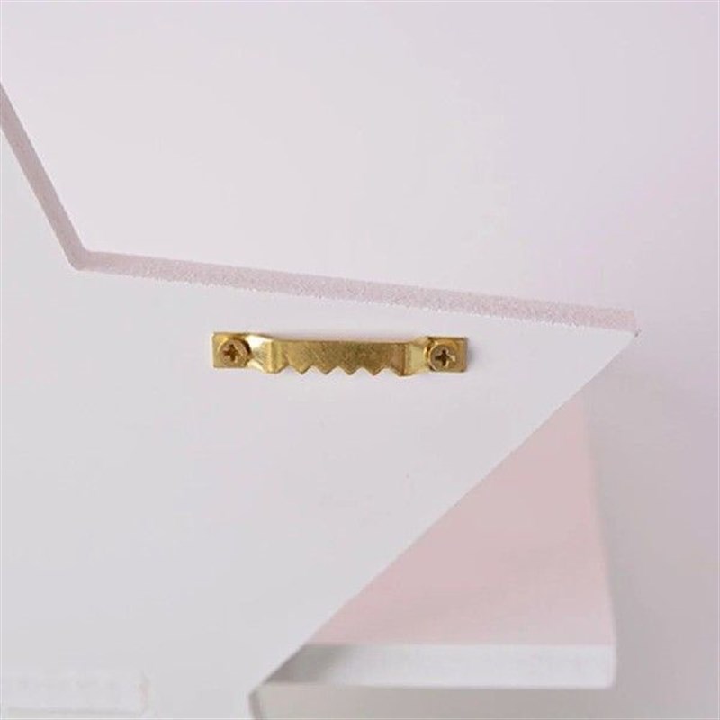 Wooden Wall Shelf Racuk Pentagram Shape White Mounted