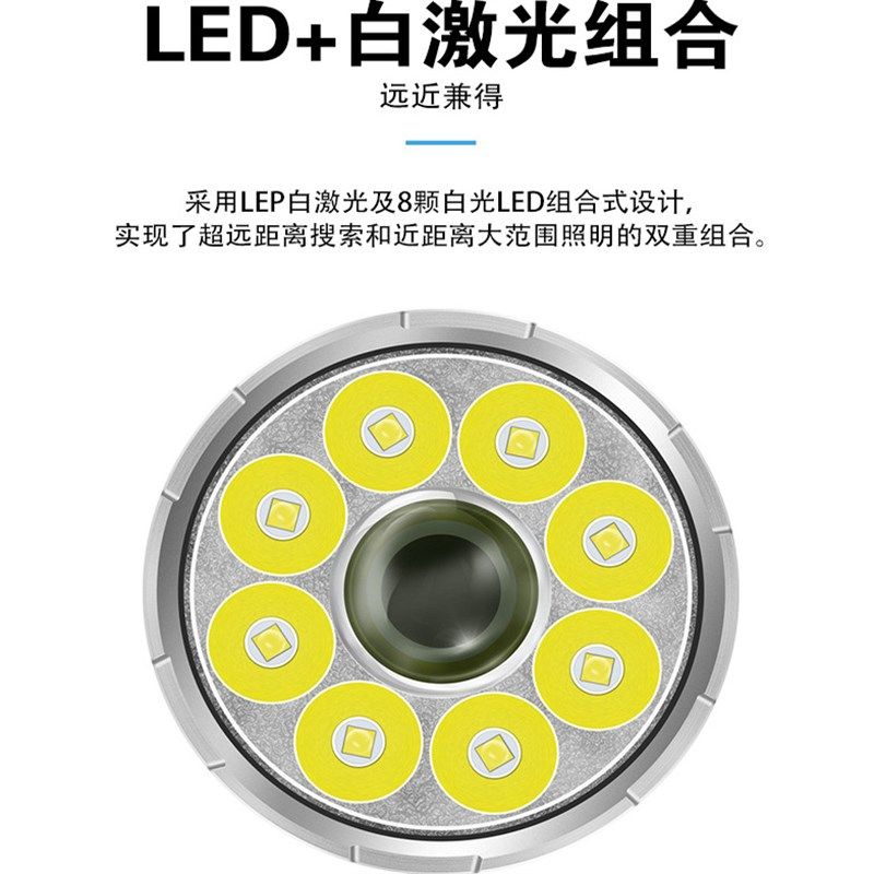 Thanos灭霸2.0手电筒强光 超长续航远射双光源防水户外探照充电灯
