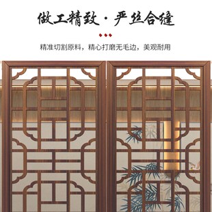 饰墙 屏风隔断客厅可折叠移动中国风实木镂空隔断办公室遮挡分割装