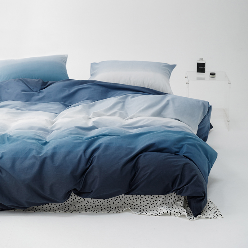 渐变色全棉被套单件150*200*230cm双人被罩三件套床上四件套