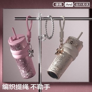 保温杯送女生高p颜值生日礼物大容量杯子高级感车载吸管水杯