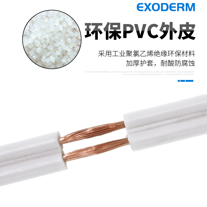 纯铜电线软芯RVB平行线灯线监控电源线二芯0.3 0.50.75平方电源线