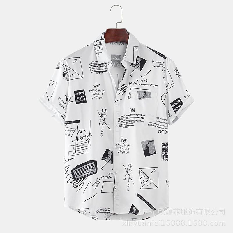 Men Hawaiian Shirt Beach x2021 Man Shirts Streetwear Blouse