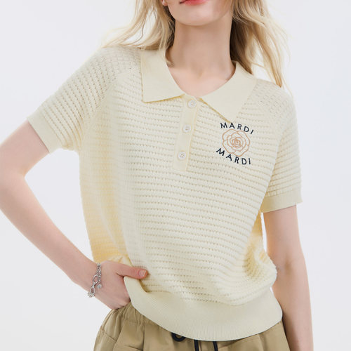 Mardi韩系学院风镂空针织衫