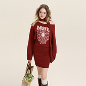 内搭修身 Mardi圣诞氛围感穿搭连衣裙围巾套装 女25冬新款 气质裙子