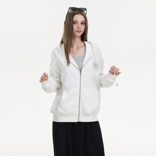 Mardi韩版经典雏菊连帽卫衣25秋冬新款简约复古休闲百搭上衣外套