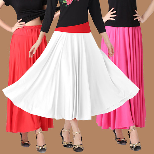 广场舞服装舞g裙半身裙中老年跳舞长裙子高腰舞蹈裙交谊舞演出裙