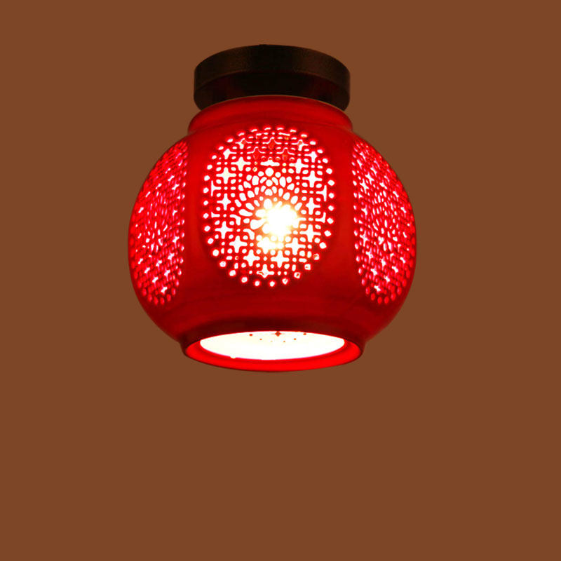 阳台红灯笼过道灯玄关吸顶灯门厅走道灯现代简约中式陶瓷吸顶灯,家装灯饰光源,厨卫/阳台/玄关/过道吸顶灯,淘宝优惠券,粉丝福利购,淘宝优惠卷