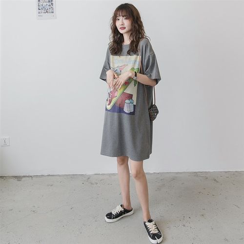 孕妇连衣裙夏装韩版时尚新款2021纯棉宽松中长Q款短袖T恤女上衣潮