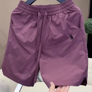 男款 休闲五分裤 2025夏季 欧货男士 宽W松打孔沙滩 新款 速干运动短裤