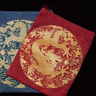 惜物国风汉服文创配饰中t国风织金四团龙补子包包单肩斜挎背包腰