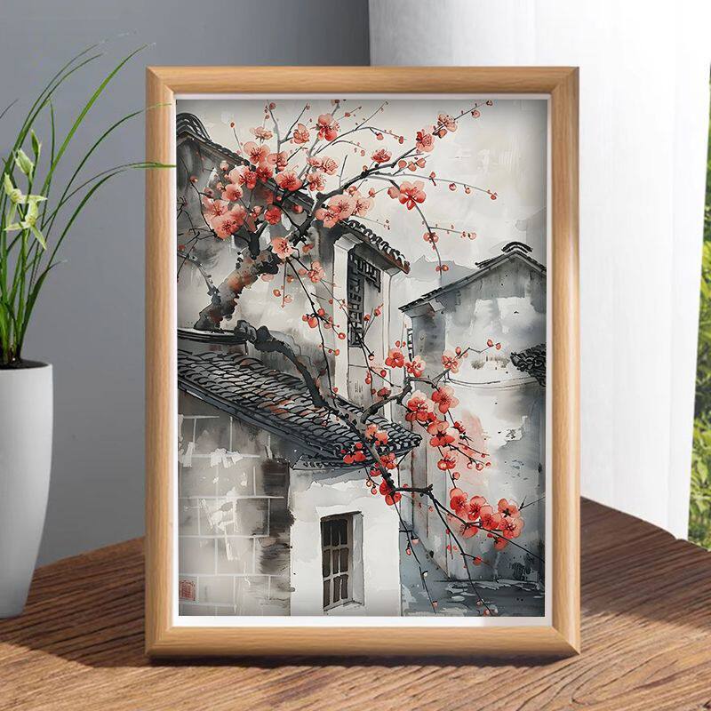 怀恋乡村田园风景画相框摆件春夏秋冬挂墙画提升空间美感房间装饰