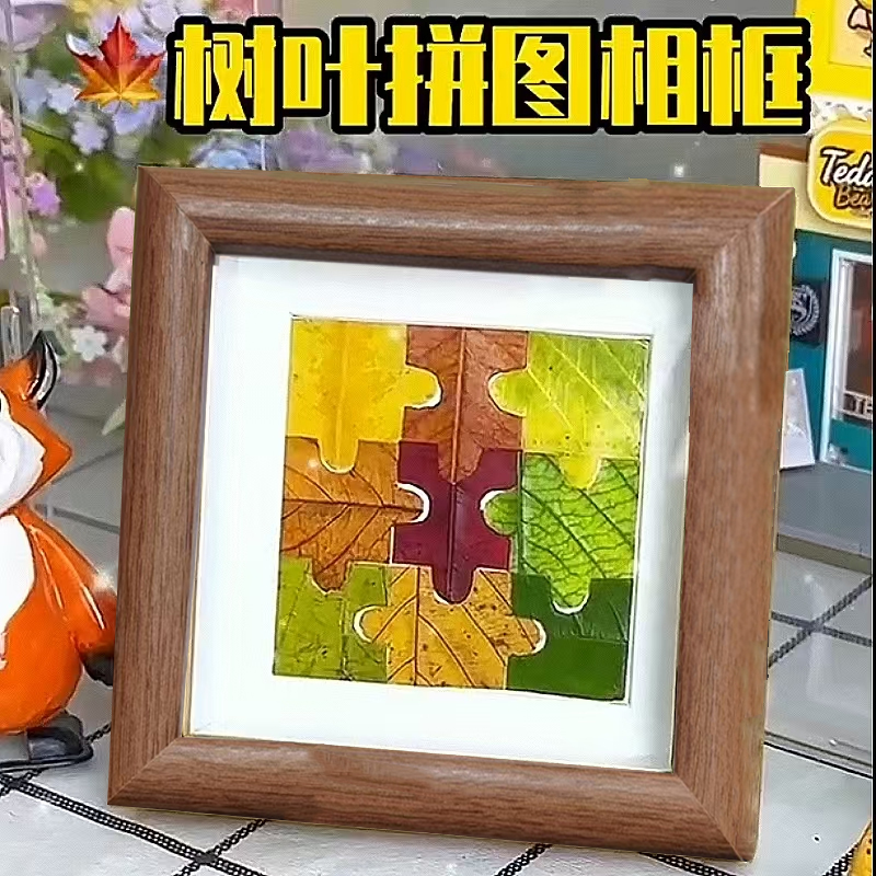 落叶相框标本秋天收集手工diy