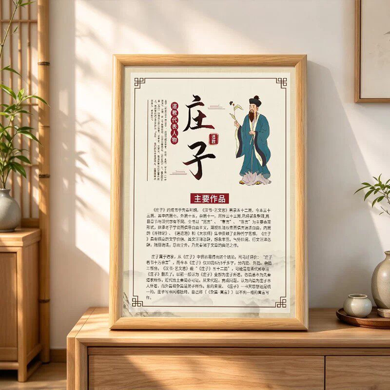 中式古代圣贤相框摆台
