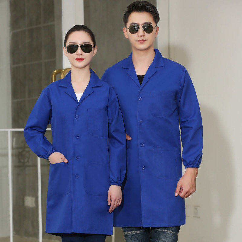 厨师工作服男长袖秋冬装餐饮烧烤饭店食堂餐厅厨房衣服定制蓝大褂