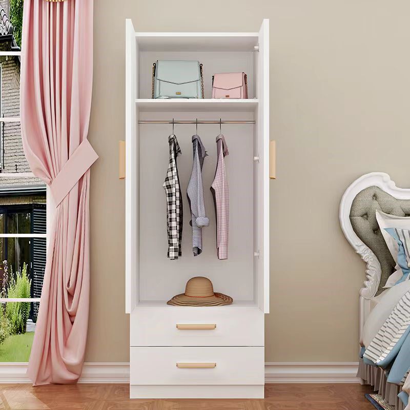 迷你单人小衣柜简约家用卧室床头带书柜组合小型衣橱收纳柜单门柜
