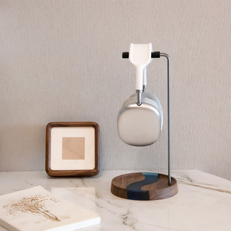 黑胡桃木头戴式耳机支架桌面创意实木电竞挂耳机架托高颜值通用耳