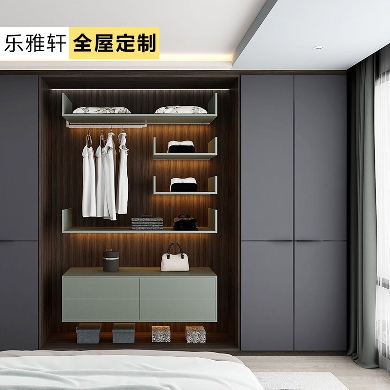 杭州工厂 实木整体轻奢衣柜定制衣帽间卧室经济简约全屋定做家具