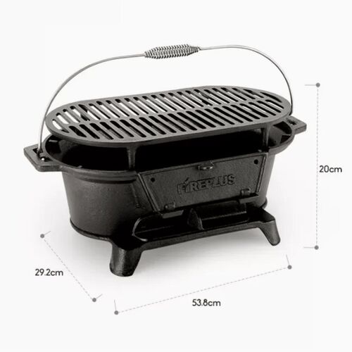 家用围炉煮茶烧h烤架户外烤炉烤盘煮茶炉50*25cRm铸铁烧烤炉碳烤