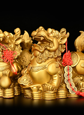 纯铜貔貅摆件一对 客厅玄关办公室桌店铺装饰品皮丘 貔恘开业礼品