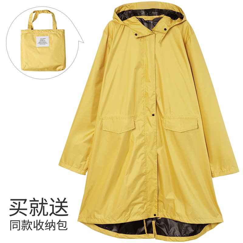 雨衣长款黑胶涂层防晒防水防雨户外徒步旅行登山成人男女纯色雨披