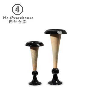中古风高级感蘑菇头艺术手工琉璃花瓶器民宿酒店玄关展架软装摆件