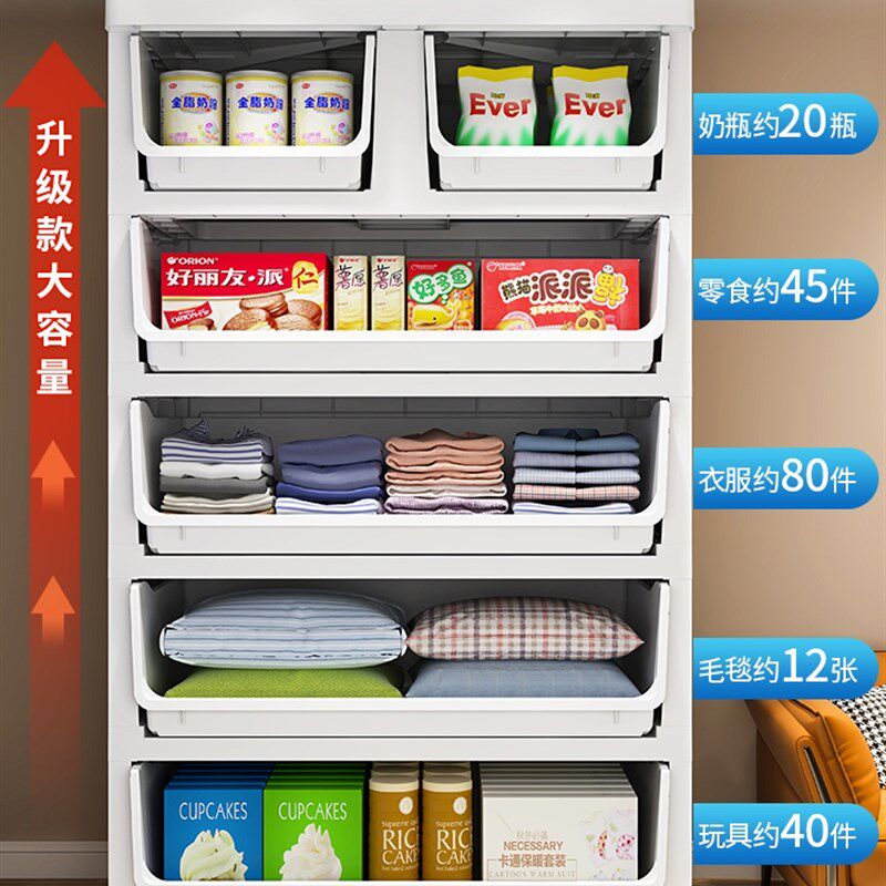 抽屉式收纳柜g儿童卧室家用塑料整理箱玩具客厅奶粉可移动衣服储