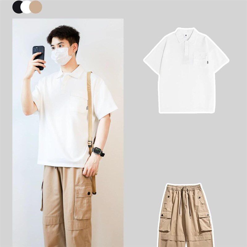 男生夏季穿搭高级感套装2025夏季新款韩系潮流男装百搭休闲两件套