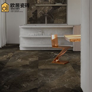 别墅酒店大理石瓷砖棕咖色厨房卫生间墙E砖客餐厅防滑地砖600x120